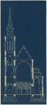 214616 Dwarsdoorsnede van de St.-Catharinakerk (Lange Nieuwstraat 36) te Utrecht; met weergave van de fundering, ...